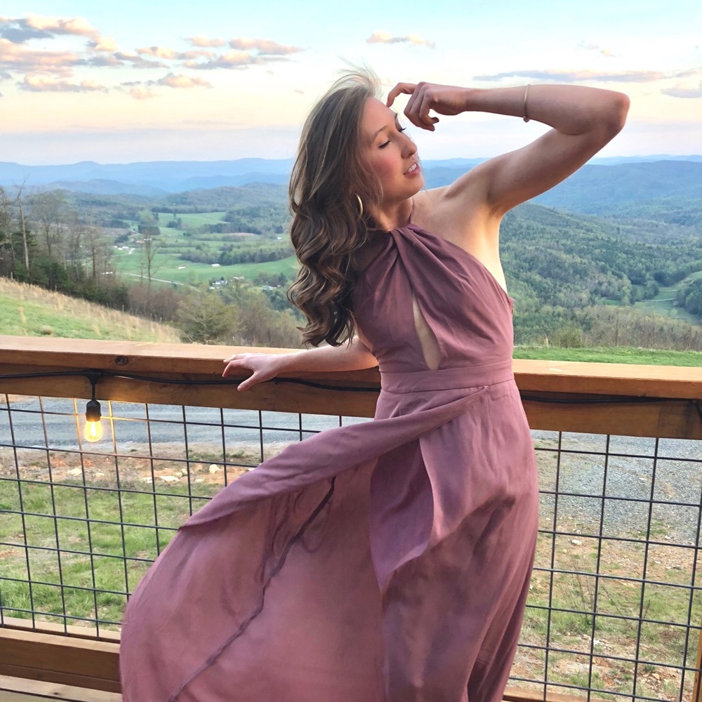 Lavender open back dress